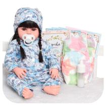 Bebe Reborn Boneca de Silicone Realista Pijama Unicórnio