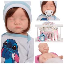 Bebê Reborn Boneca Fio a Fio Realista Com Bolsa Acessórios