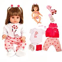 Bebê Reborn Boneca Girafa De Silicone Menina Pode Dar Banho Bebê Reborn Boneca Girafa De Silicone Menina Pode Dar Banho