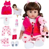 Bebê Reborn Boneca Girafinha Realista Silicone Menina Boneca Pode dar Banho - ADORA REBORN
