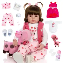 Bebê Reborn Boneca Girafinha Realista Silicone Menina Boneca Pode dar Banho Bebê Reborn Boneca Girafinha Realista Silicone Menina Boneca Pode dar Banho