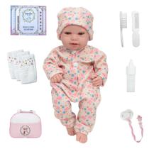 Bebe Reborn Boneca Larinha Enxoval Completo Bolsa Kit Itens