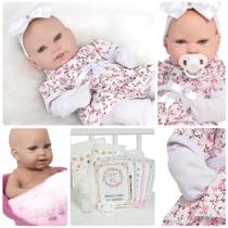 Bebê Reborn Boneca Larinha Realista 43cm Vestido Florido Bebê Reborn Boneca Larinha Realista 43cm Vestido Florido