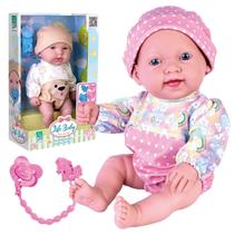 Bebê Reborn Boneca Life Baby Menina Com Chupeta - Super Toys