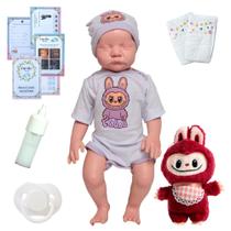 Bebê Reborn Boneca Lívia Realista Carequinha Labubu Pelúcia Bebê Reborn Boneca Lívia Realista Carequinha Labubu Pelúcia