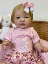 Bebê Reborn Boneca Loira Realista Ana Dolls Corpo Inteiro Silicone Toma Banho 50cm Enxoval PRONTA ENTREGA