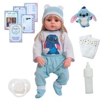 Bebê Reborn Boneca Loira Silicone Pode Banho Stitch Pelúcia Bebê Reborn Boneca Loira Silicone Pode Banho Stitch Pelúcia