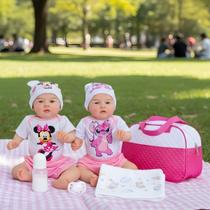 Bebê Reborn Boneca Mary Gêmeos Angel E Minnie Com Bolsa