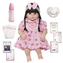 Bebê Reborn Boneca Menina 52cm Corpo de Silicone Acessórios