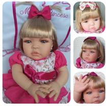 Bebê Reborn Boneca Menina Loira Baby Dolls Corpo Em Algodão