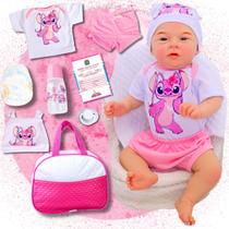Bebê Reborn Boneca Menina Mary Realista Angel Original Corpinho Em Silicone Com Bolsa Maternidade
