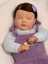 Bebe Reborn Boneca Menina Realista Dormindo Tecido 65cm