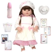 Bebê Reborn Boneca Menina Realista Grande Fofa 13 Acessórios