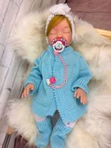 Bebê reborn boneca menina realista silicone olhos fechados loira + acessorios AZ Bebê reborn boneca menina realista silicone olhos fechados loira + acessorios AZ