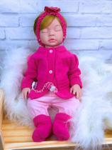 Bebê reborn boneca menina realista silicone olhos fechados loira + acessorios PK Bebê reborn boneca menina realista silicone olhos fechados loira + acessorios PK