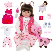 Bebê Reborn Boneca Menina Silicone Girafinha Pode Dar Banho