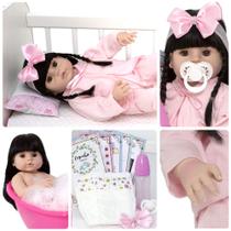 Bebê Reborn Boneca Morena Roupa Pagão Toda Vinil Silicone Bebê Reborn Boneca Morena Roupa Pagão Toda Vinil Silicone
