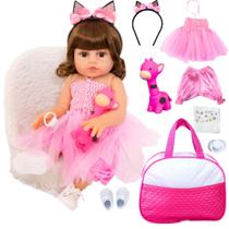 Bebê Reborn Boneca Realista Bailarina 100 Silicone Bolsa Maternidade Pode Dar Banho