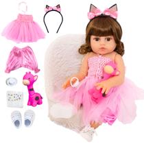 Bebê Reborn Boneca Realista Bailarina 100 Silicone Pode Dar Banho