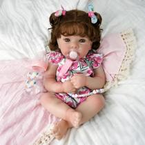 Bebê Reborn Boneca Realista Brastoy 48cm Boneca de Silicone Kit Conjunto de Roupa Chupeta Mamadeira e Pelúcia Original Bebê Reborn Boneca Realista Brastoy 48cm Boneca de Silicone Kit Conjunto de Roupa Chupeta Mamadeira e Pelúcia Original