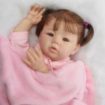 Bebê Reborn Boneca Realista Cabelo Implantado Fio a Fio Fofa