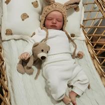 Bebê Reborn Boneca Realista De Olhos Fechados Em Silicone Pode Dar Banho