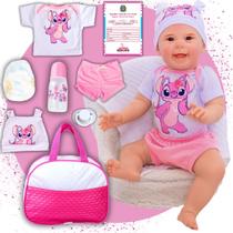 Bebê Reborn Boneca Realista Em Silicone Mazie Angel Com Bolsa Maternidade Pode Dar Banho Envio Imediato