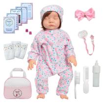 Bebe Reborn Boneca Realista Fio a Fio Dormindo Pode Molhar
