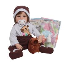 Bebê Reborn Boneca Realista Fio a Fio Itens Capivara