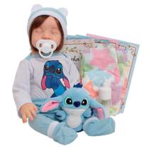Bebê Reborn Boneca Realista Fio a Fio Olhos Fechados + Itens Bebê Reborn Boneca Realista Fio a Fio Olhos Fechados + Itens