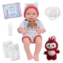 Bebê Reborn Boneca Realista Larinha Careca Roupa Labubu