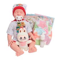 Bebê Reborn Boneca Realista Lívia 43cm Com Pelúcia e Itens