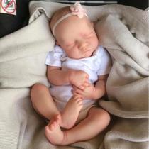 Bebê Reborn Boneca Realista Livia De Olhos Fechados Em Silicone Envio Imediato