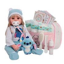 Bebê Reborn Boneca Realista Loira 100% Silicone Bolsa Itens
