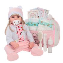 Bebê Reborn Boneca Realista Loira 46cm Bolsa Acessórios Bebê Reborn Boneca Realista Loira 46cm Bolsa Acessórios