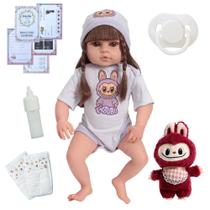 Bebê Reborn Boneca Realista Menina Enxoval Labubu E Itens