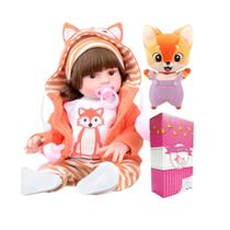 Bebê Reborn Boneca Realista Menina Silicone 48cm