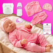 Bebê Reborn Boneca Realista Recém Nascida Olhos Fechados Original Silicone