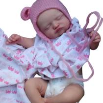 Bebê Reborn Boneca Realista Rosale De Olhos Fechados Em Silicone Pode Dar Banho