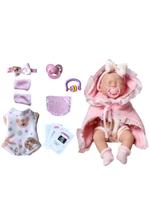 Bebe Reborn Boneca Realista totalmente Vinil e Silicone Com Itens Inclusos Pode Dar Banho