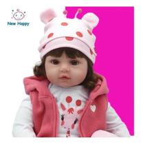 Bebe Reborn Boneca Reborn Com pelúcia Marca New Happy Bebe Reborn Boneca Reborn Com pelúcia Marca New Happy