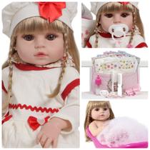 Bebê Reborn Boneca Recém Nascida Conjunto Florido 46cm