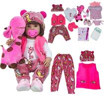 Bebê Reborn Boneca Silicone Girafinha Mãe Filha Mamãe Reborn Bebê Reborn Boneca Silicone Girafinha Mãe Filha Mamãe Reborn