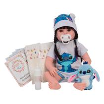 Bebê Reborn Boneca Silicone Morena Olhos Castanhos + Itens