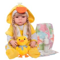 Bebê Reborn Boneca Silicone Pode Dar Banho Roupa Patinho
