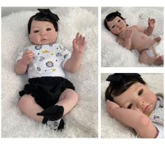 Bebê Reborn Boneca Toma Banho Olhos E Cabelos Castanhos