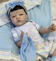 Bebe Reborn Bonecas Atticus Menina Silicone Boneca Real Toma Banho, 50cm , Enxoval Completo, certidão, Passaporte, Teste do Pezinho e Vacina Bebe Reborn Bonecas Atticus Menina Silicone Boneca Real Toma Banho, 50cm , Enxoval Completo, certidão, Passaporte, Teste do Pezinho e Vacina
