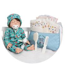 Bebê Reborn Boneco 100% Silicone Com Bolsa Enxoval Completo