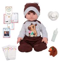 Bebê Reborn Boneco Arthur Fala 30 Frases Roupa Capivara Bebê Reborn Boneco Arthur Fala 30 Frases Roupa Capivara