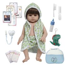 Bebê Reborn Boneco Arthur Saída de Banho Jacarezinho 46cm Bebê Reborn Boneco Arthur Saída de Banho Jacarezinho 46cm